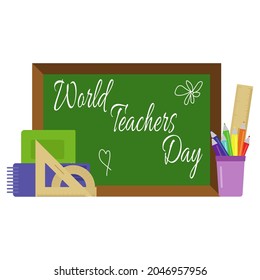 World Teachers Day, idea for poster, banner or holiday card vector illustration