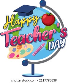 World Teacher's Day lettering banner  illustration