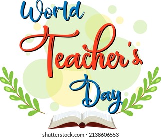 World Teacher's Day lettering banner  illustration