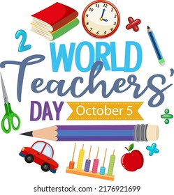 World Teacher's Day Logo Banner Design illustration