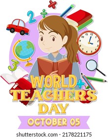 World Teacher's Day Logo Banner Design illustration