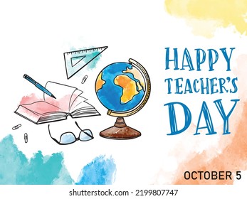 World Teacher's Day. October 5. vector design.