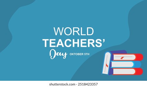 World Teachers' Day. October 5. Design for School banners, cards, flyers, presentations. Vector illustration.
