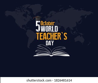 World Teacher's Day. October 5.best teacher ever poster concept. Simple vector illustration.