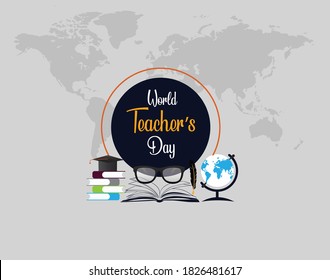 World Teacher's Day. October 5.best Teacher Ever Poster Concept. Simple Vector Illustration.