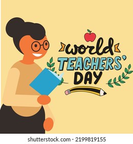 World Teachers Day Poster Background Concept Stock Vector (Royalty Free ...