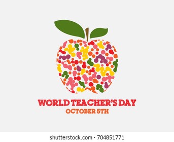 World Teacher's Day Poster Colorful Abstract Apple
