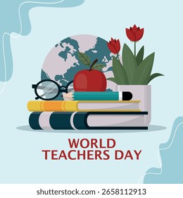 World Teachers Day Poster. Teachers day elements