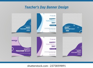 World Teachers Day social media post, Teachers day instagram post design template, facebook post