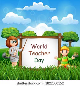 World Teachers Day with a teacher and student
