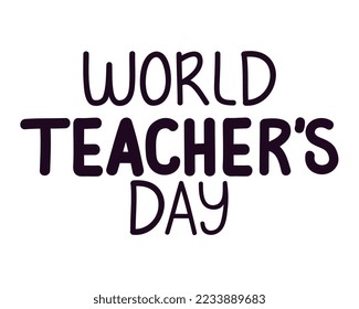 texto del día mundial de los profesores sobre fondo blanco