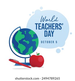 World Teachers Day vector design template good for celebration usage. World Teachers Day design. flat design. eps 10.
