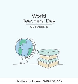 World Teachers Day vector design template good for celebration usage. World Teachers Day design. Continuous line drawing. eps 10.