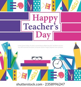 World teachers' day vector illustration educational school elements supply 