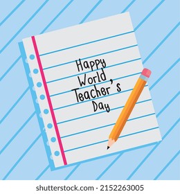 World Teachers Day Writing Paper Stock Vector (Royalty Free) 2152263005 ...