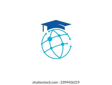 world tech education logo design  graphic icon.	