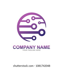World Tech Logo Design Template. Abstract network connection vector. EPS 10