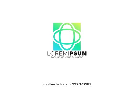 Plantilla de diseño de logotipo tecnológico mundial en degradado