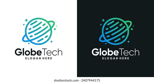 World tech logo design template. Modern icon globe, sphere, technology graphic design vector. Symbol, icon, creative.
