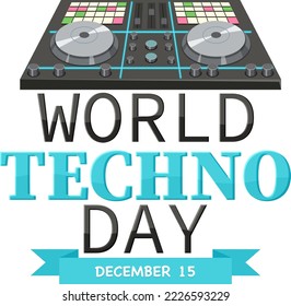 World Techno Day Banner Design illustration