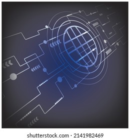 World technology 3D connection line 