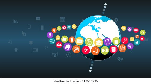 World technology abstract background.