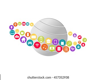 World technology abstract background illustration