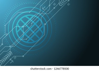 World technology of blue dark background, eps10