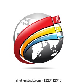 World Technology Logo Design Template