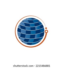 world technology logo vector design template