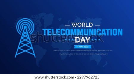 World Telecommunication Day background or banner design template

