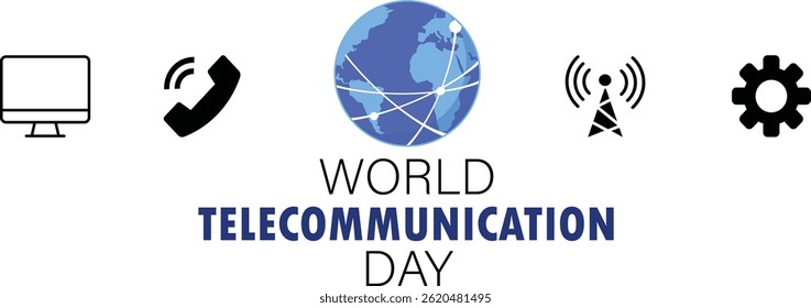 World telecommunication day Banner or poster design template. every year in May. Holiday concept vector file. Use to any Template, card, poster, placard, template