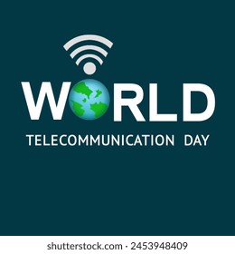 world telecommunication day poster template design vector illustration 
