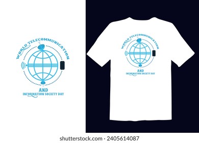 World telecommunication day poster, web and vector t shirt design template