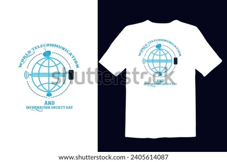 World telecommunication day poster, web and vector t shirt design template