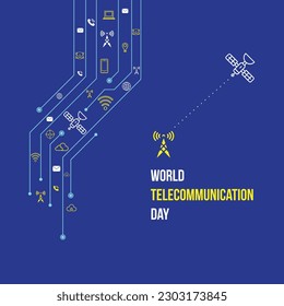 Plantilla de vectores del Día Mundial de las Telecomunicaciones Blue BG