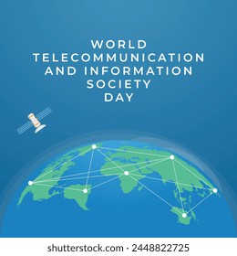 World Telecommunication and Information Society Day design template. satelite vector design. globe vector design. eps 10.