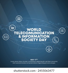 World Telecommunication and Information Society Day with a world map