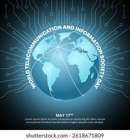 World Telecommunication and Information Society Day design with a technology pattern