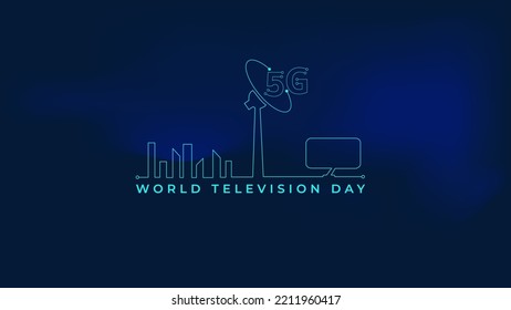 World Television Day 21 November, Line art design 4K UHD Size