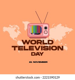World television day 21 November Vector Illustration. For poster, banner, card invitation, 