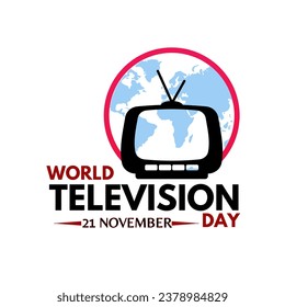 World Television day 21 November, TV Screen with Global Broadcasting Concept