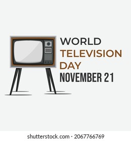 World Television Day background poster celebartion. November 21. World Television Day in vin
tage style poster with tv symbol