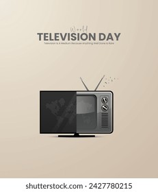 World television day. Television Day creative ads. 3D Illustration