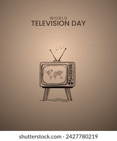 World television day. Television Day creative ads. 3D Illustration