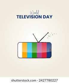 World television day. Television Day creative ads. 3D Illustration