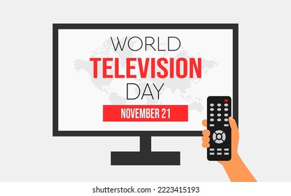 DISEÑO Y CONCEPTO DEL DÍA MUNDIAL DE LA TELEVISIÓN, CELEBRADO EL 21 DE NOVIEMBRE, ADECUADO PARA CARTELES, BANNER O MEDI SOCIAL