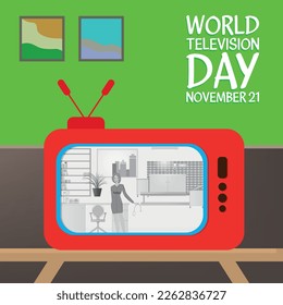 World Television Day. Design suitable for greeting card poster and banner