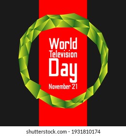 World Television Day. Geometric design suitable for greeting card poster and banner