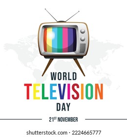 World Television day, International day of Television, TV, Design, vector, eps, editable, template, 21st november, creative, sticker, typography, poster, banner